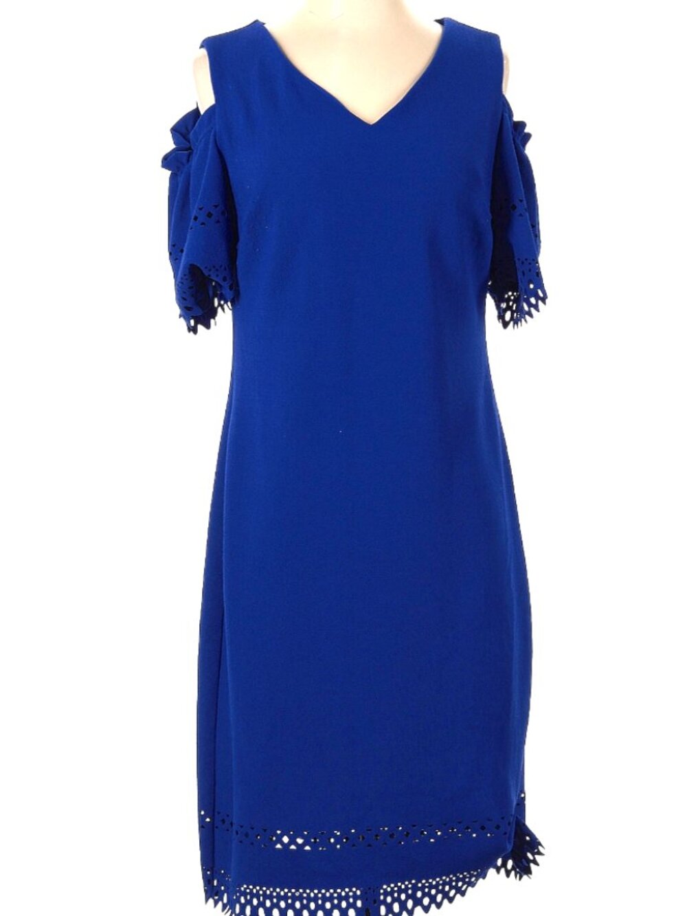 Roz & Ali Women's Cold Shoulder Shift Dress In Royal Blue - Size Extra Small
